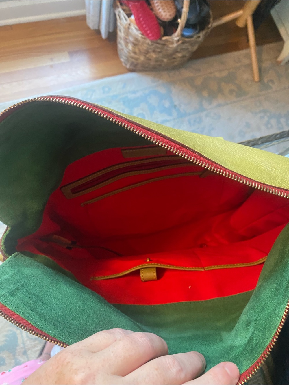 Dooney & Bourke Olive Leather Double-Strap Shoulder Tote - Picture 3 of 4